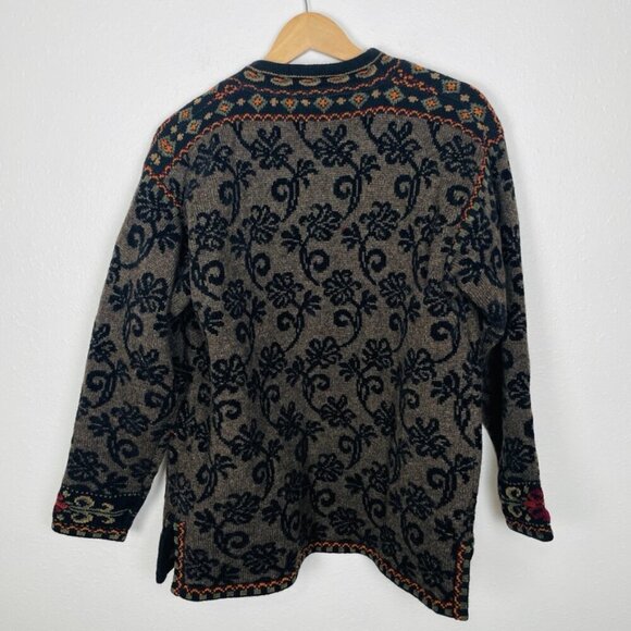 Vintage Icelandic Design Wool Blend European Button Closure Sweater - Picture 9 of 12